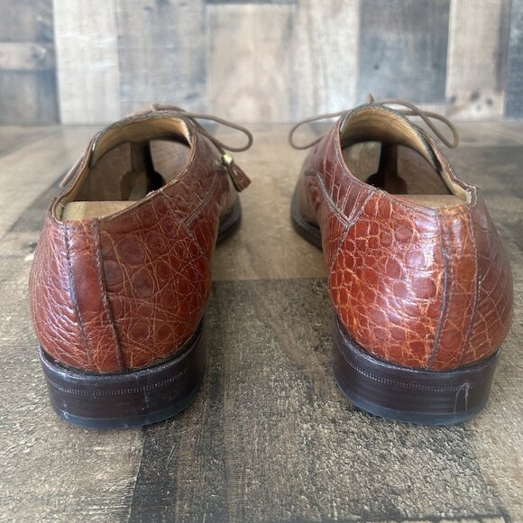 David Eden Square Toe Alligator Oxford Dress Shoes Mens 12 main image 8